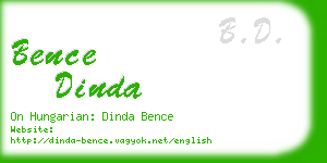 bence dinda business card